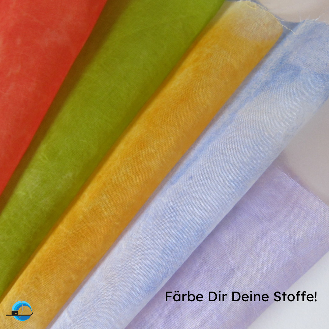 Gefärbte Stoffe für den Lampion Gefärbte Stoffe für den Lampion